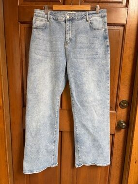 KATCH ME Women's  Light Wash Blue Jeans - Classic Straight Fit US Size 18